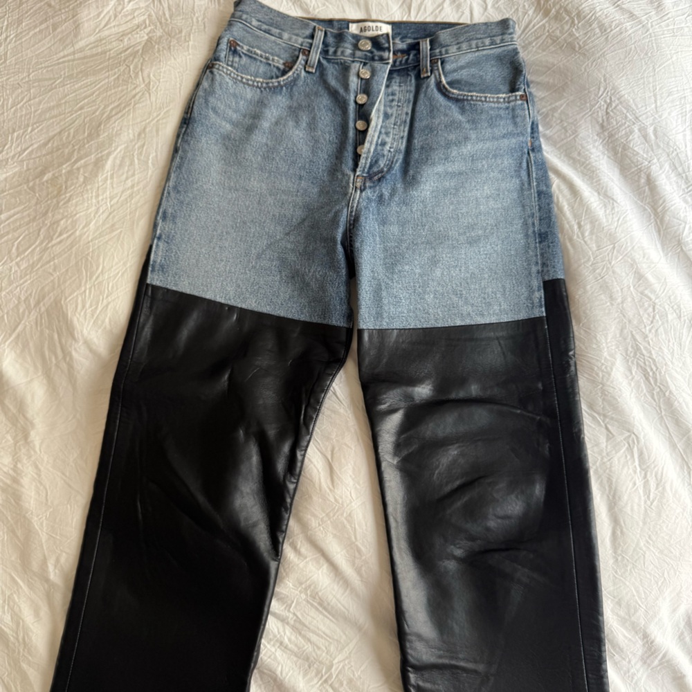 Agolde Black and Blue Skinny Jeans